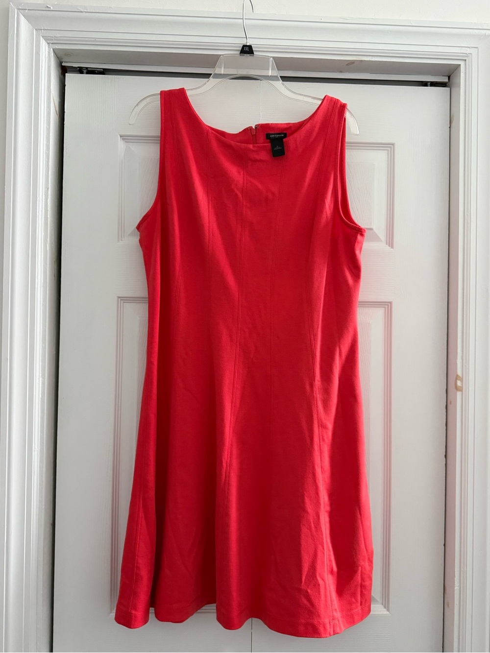 Ann Taylor Red Sleeveless Midi A-Line Dress